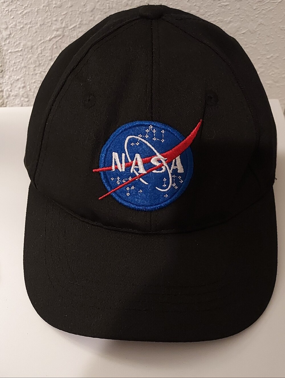 NASA Hat Black Baseball Strap Back Hat Embroidered Logo Adjustable XL Space